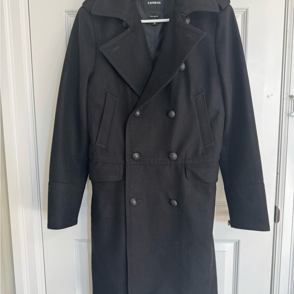 Express Women's Elegant Black Trench Coat